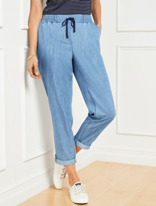 Easy Slim Leg Pants - Chambray