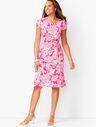 Knit Jersey Tie-Front Paisley Dress 