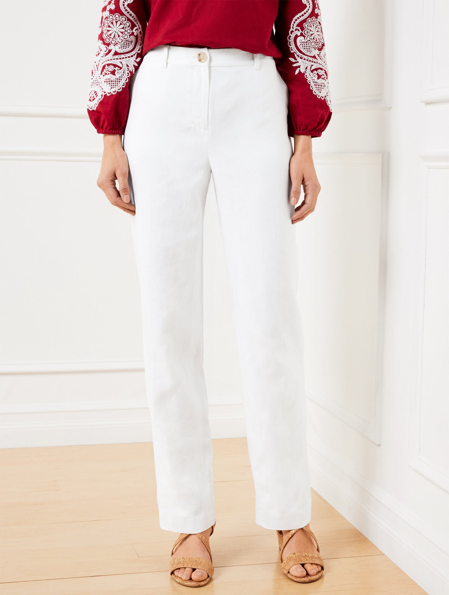 Talbots Southampton Straight Leg Linen Pants | Talbots display picture 1