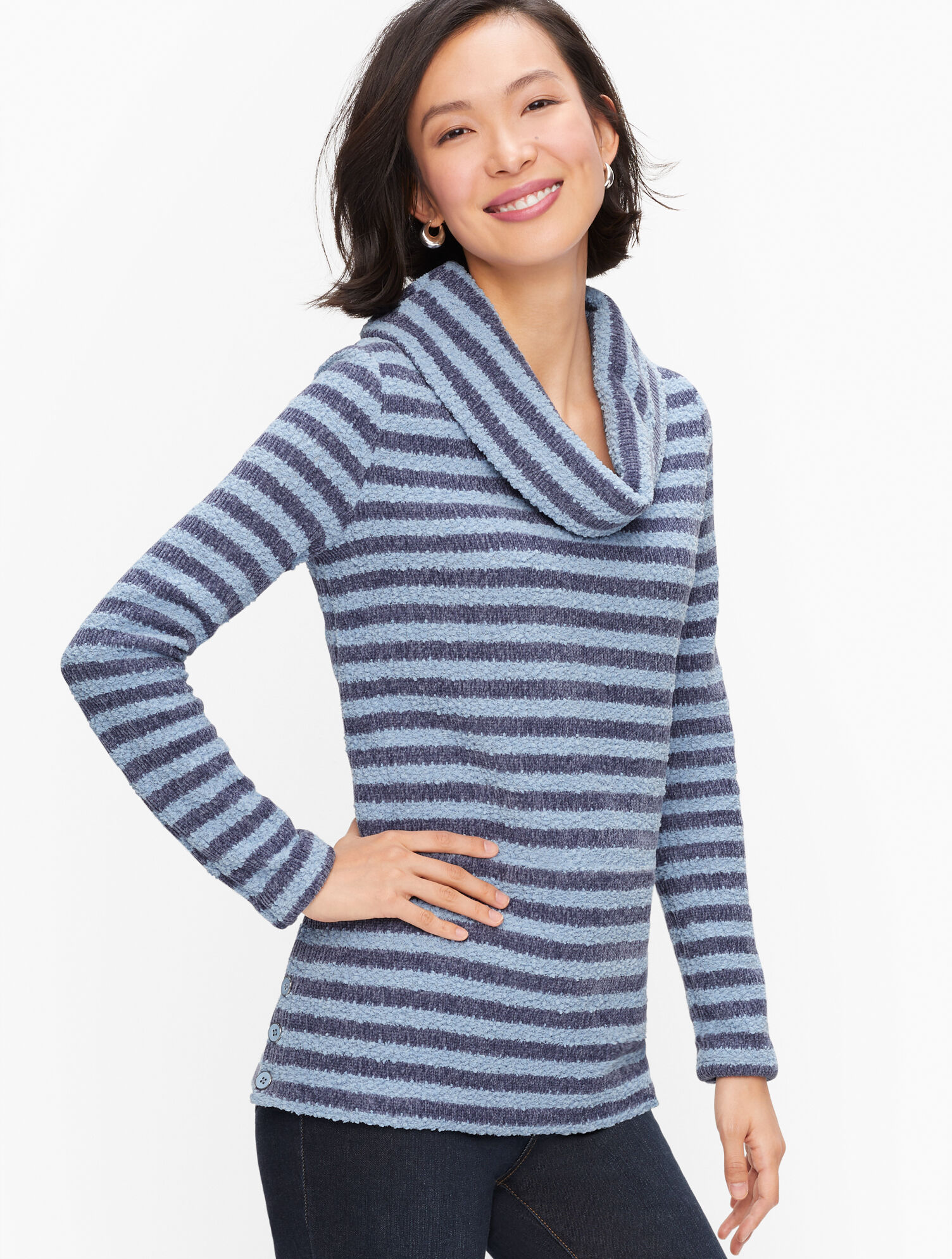 Talbots Tunic Cozy Cowlneck Stripe Tunic | Talbots