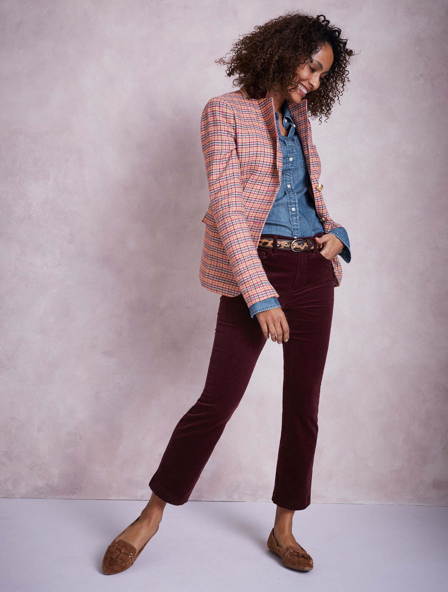 Classic Shetland Blazer - Apple Plaid