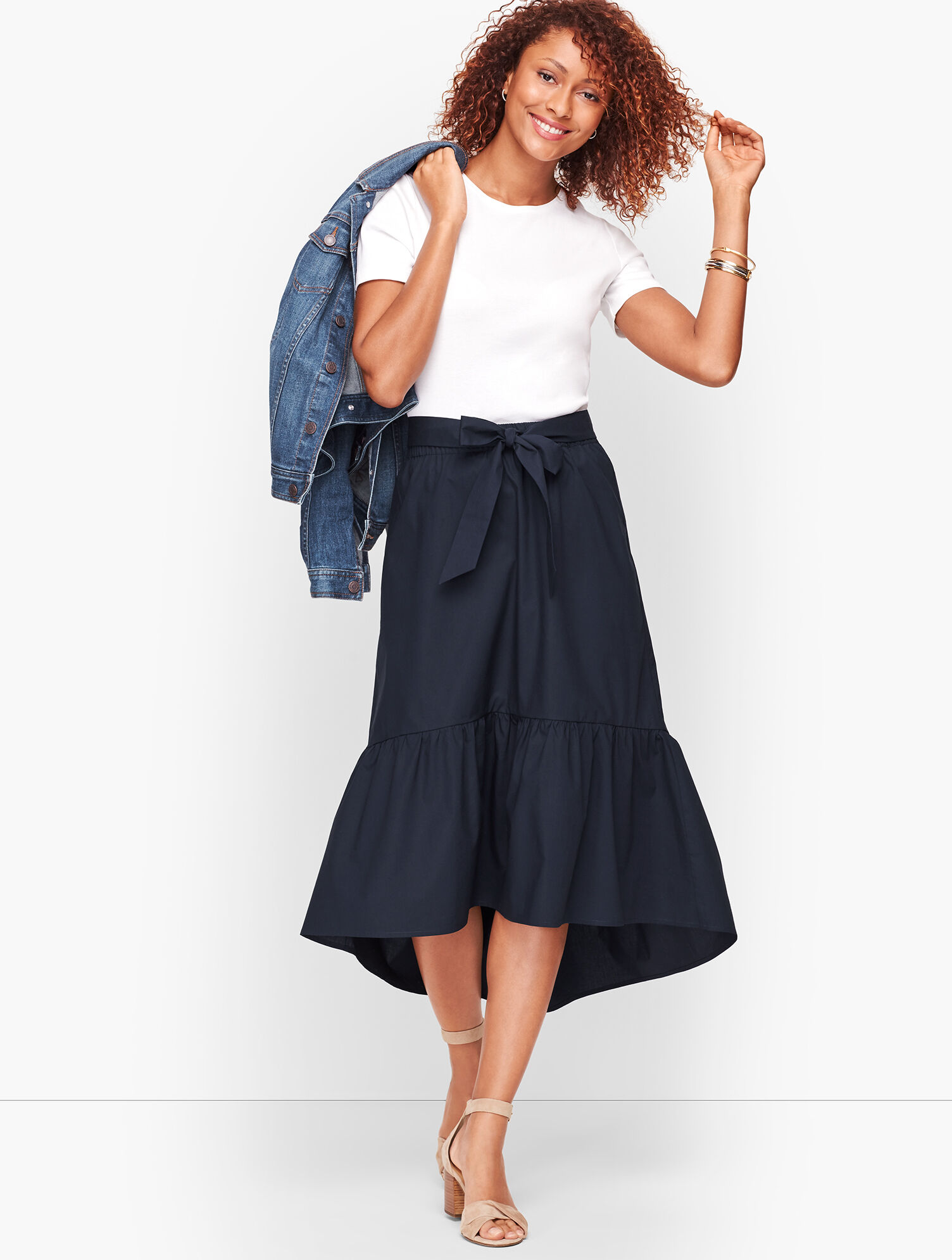 High/Low Flounce Hem Skirt