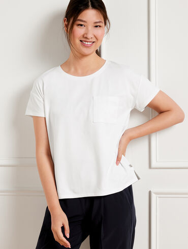 Buttery Soft Easy Knit Patch Pocket Tee