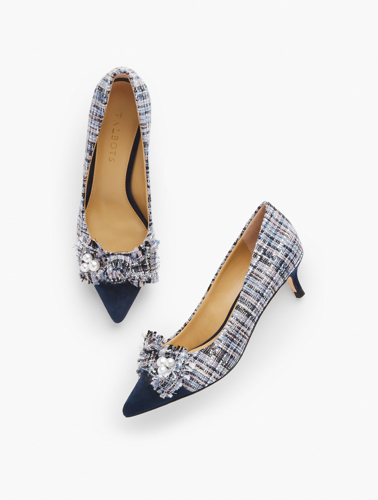 Sylvie Kitten Heel Bow Pumps - Boucl&eacute; Detail