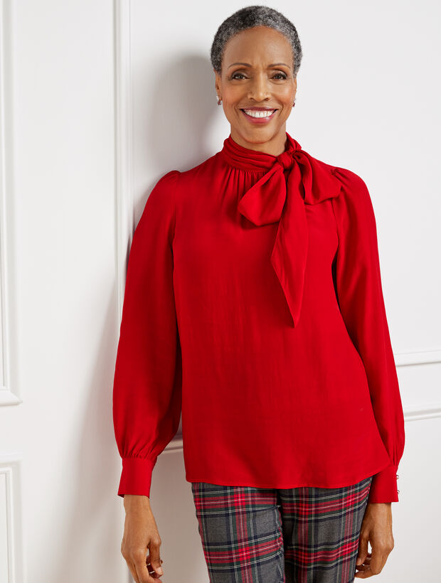 Tie Neck Blouse Talbots