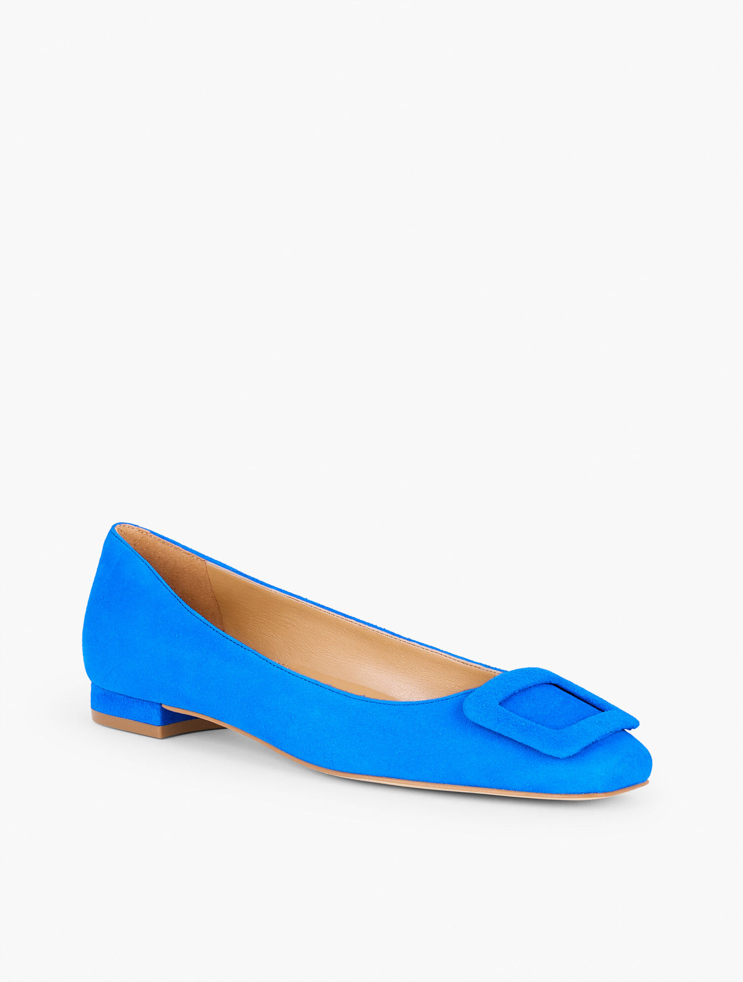 Sutton Suede Buckle Flats | Talbots