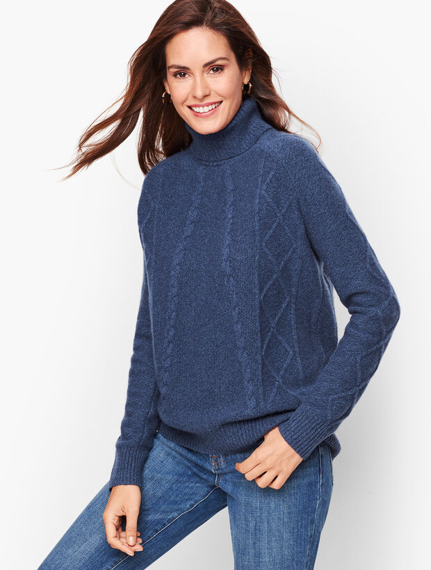Cashmere Diamond Cable Sweater