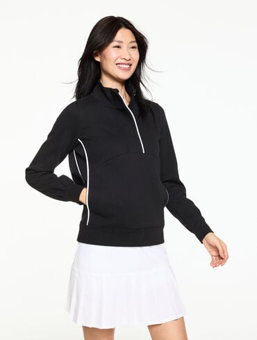 Pique Half-Snap Pullover - Piped