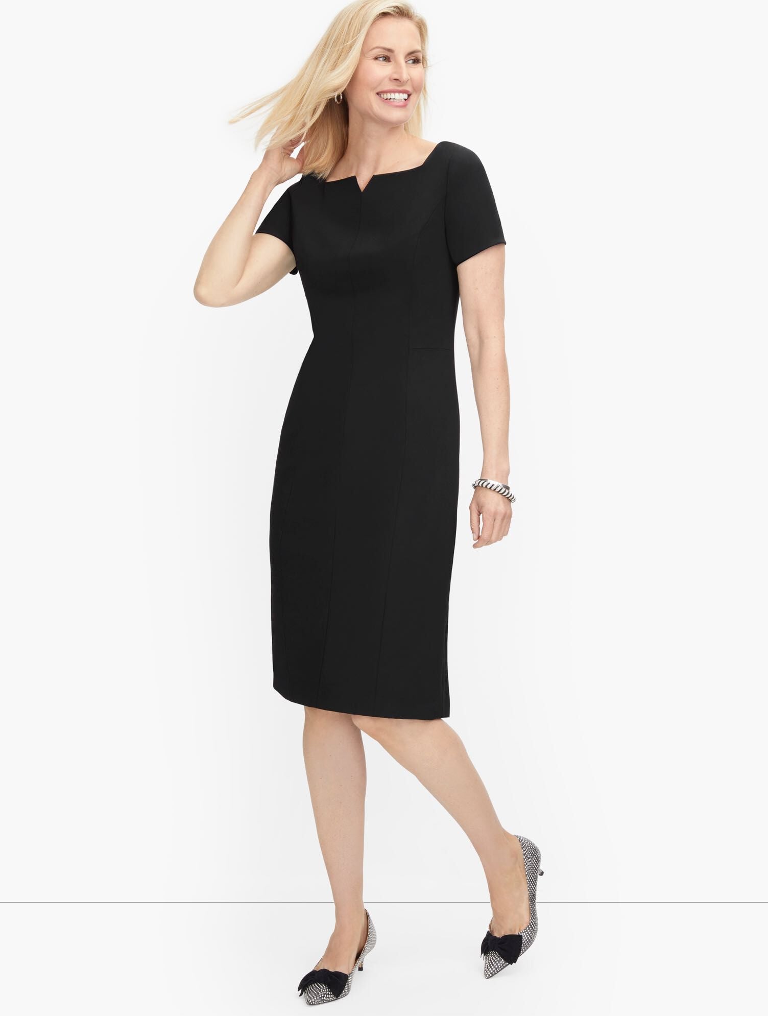 Luxe Wool Sheath Dress - Black
