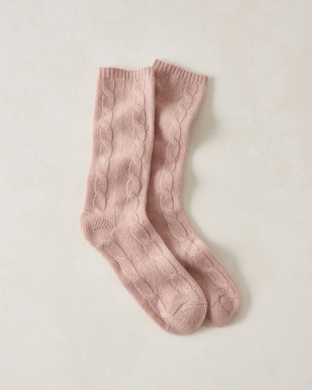 Cashmere Chunky Cable Knit Socks