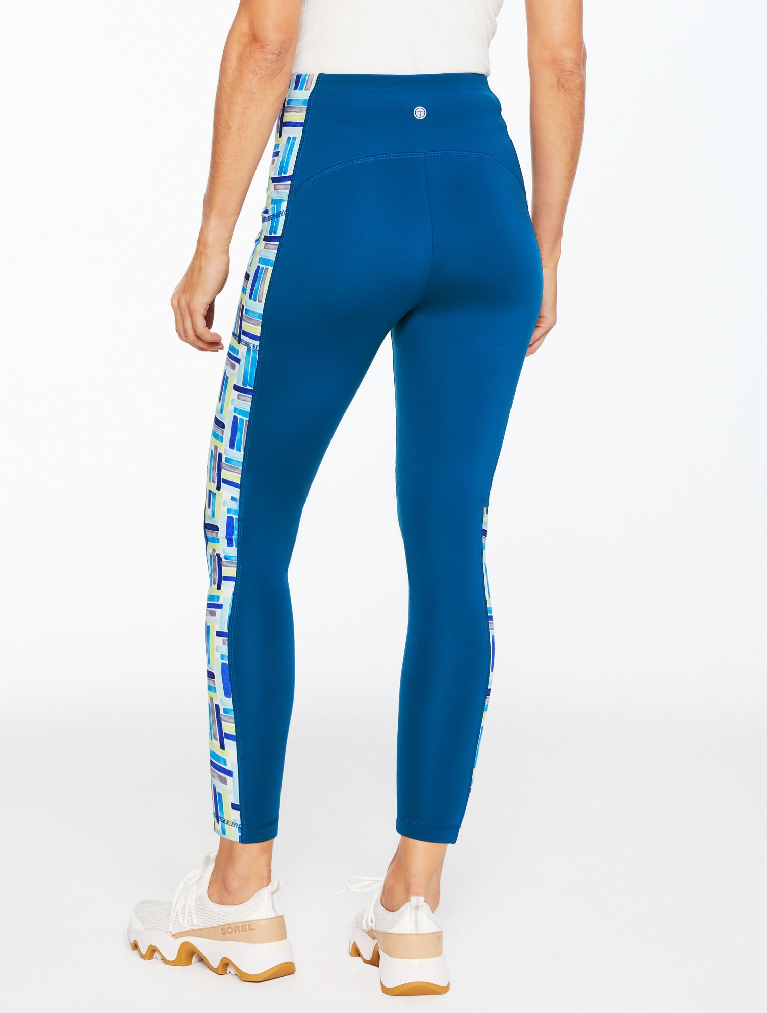 Sport Fleeceback Leggings - Watercolor Geo