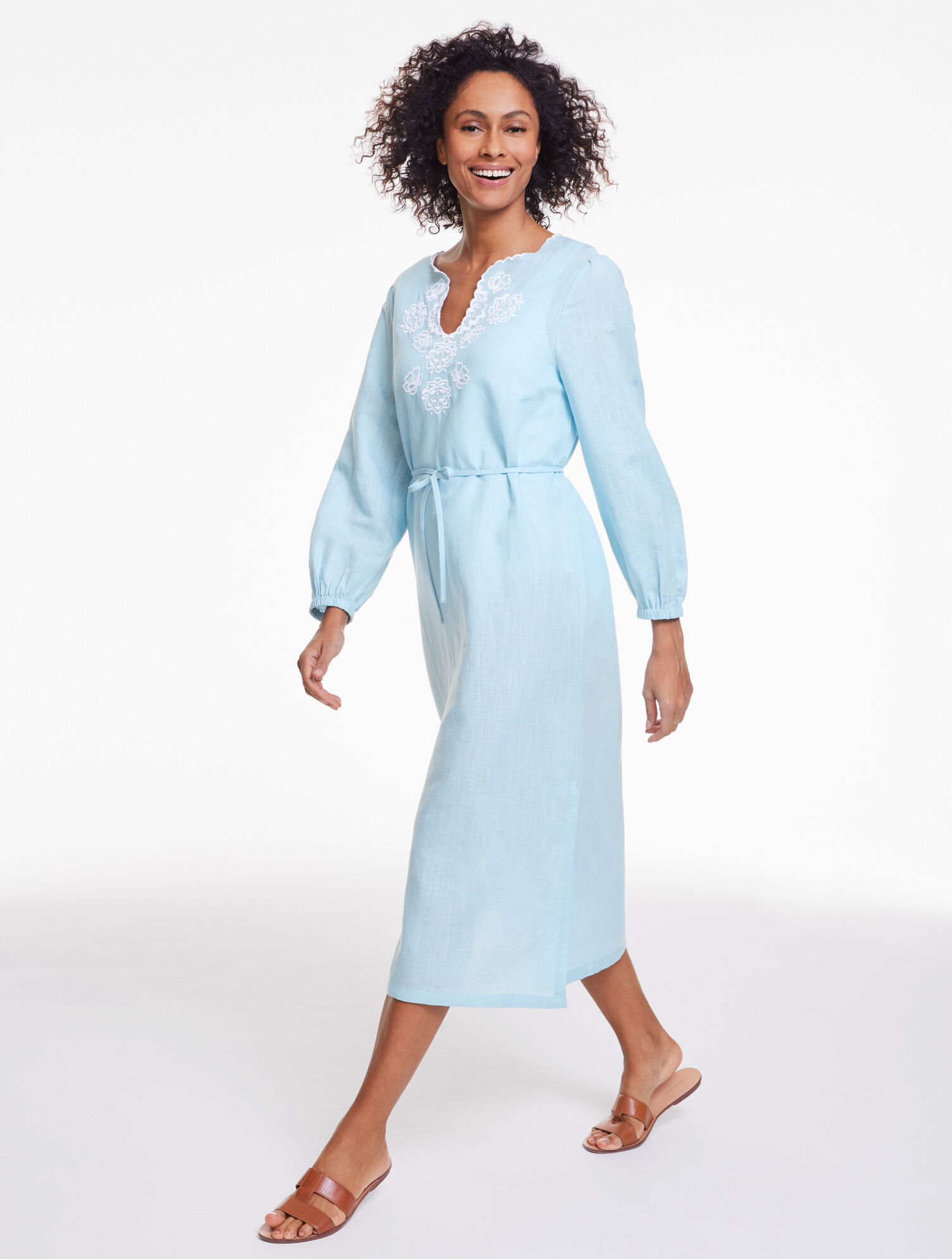 Aqua Club Embroidered Caftan Cover-Up
