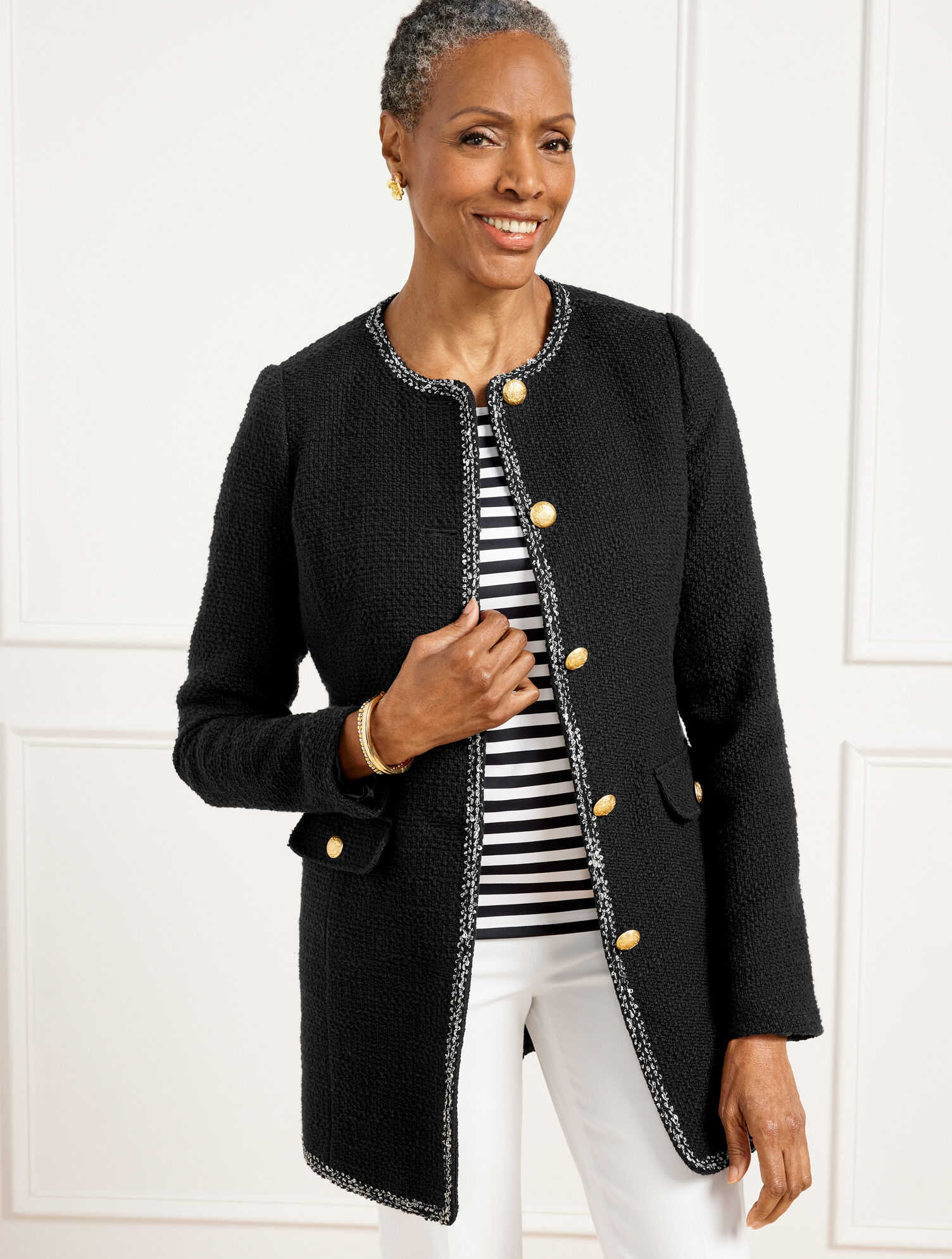 CHANEL, Jackets & Coats, Chanel Woman Tweed Jacket Size 4