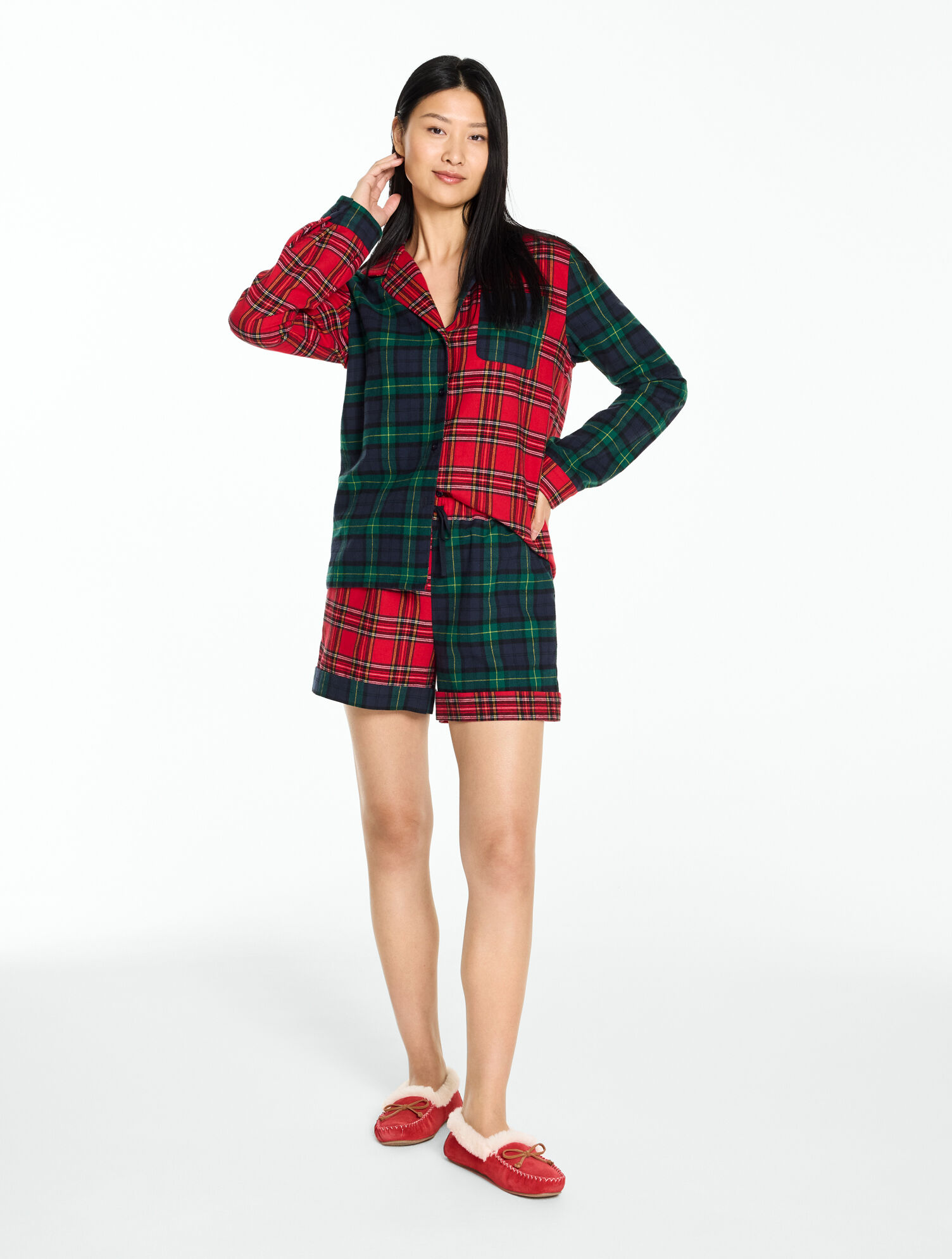 Short Pajama Set - Patchwork Plaid