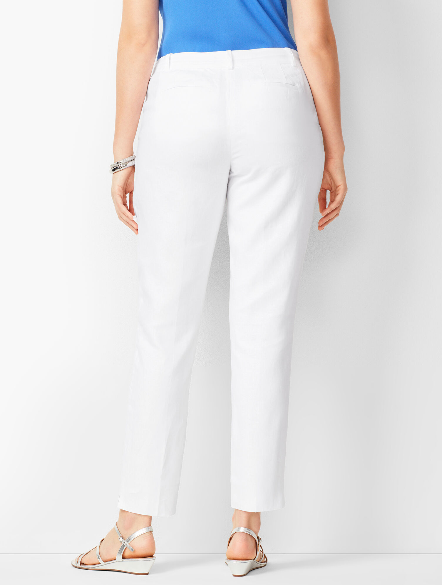 Linen Slim Ankle Pants - Curvy Fit - Lined