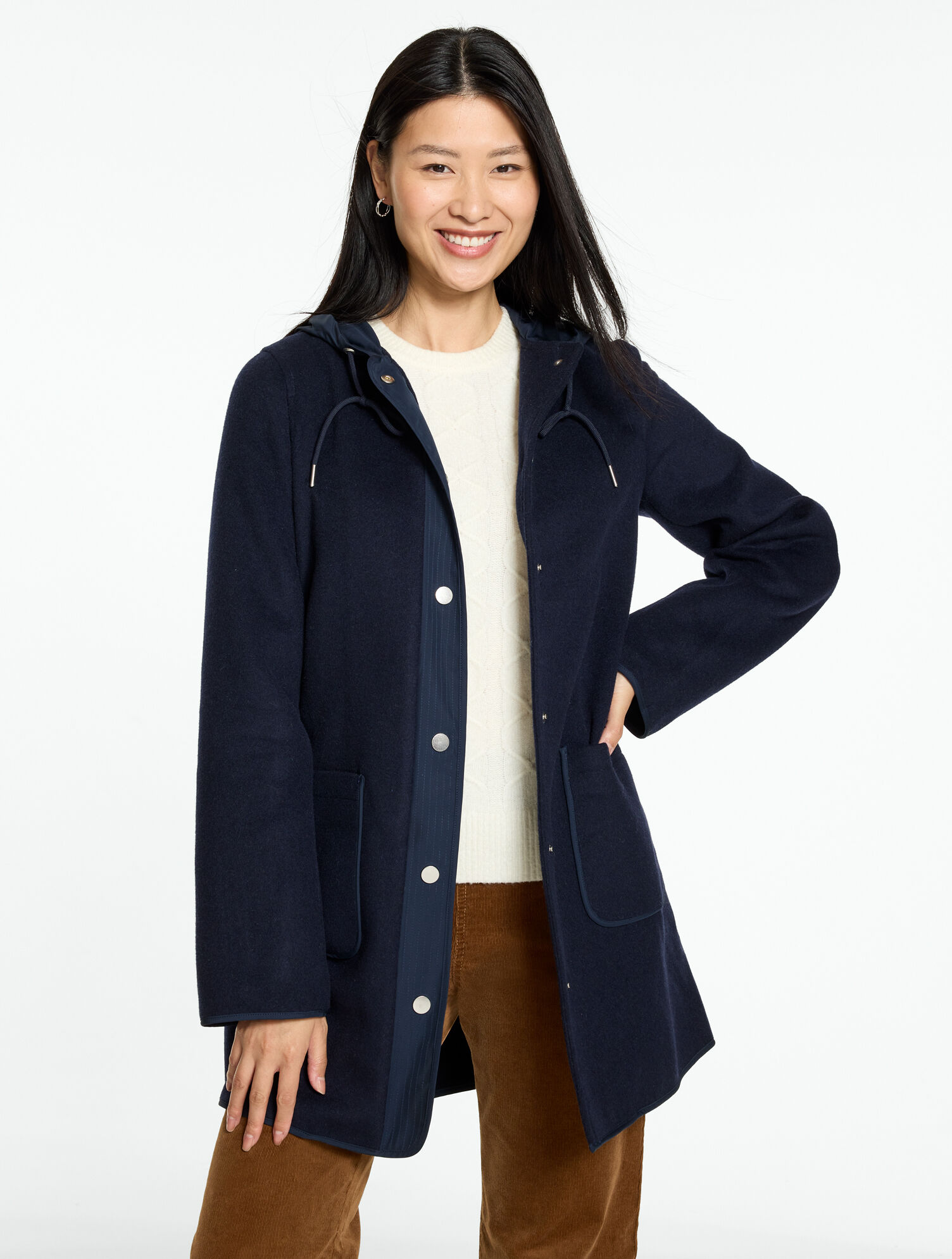Mixed Media Hooded Jacket