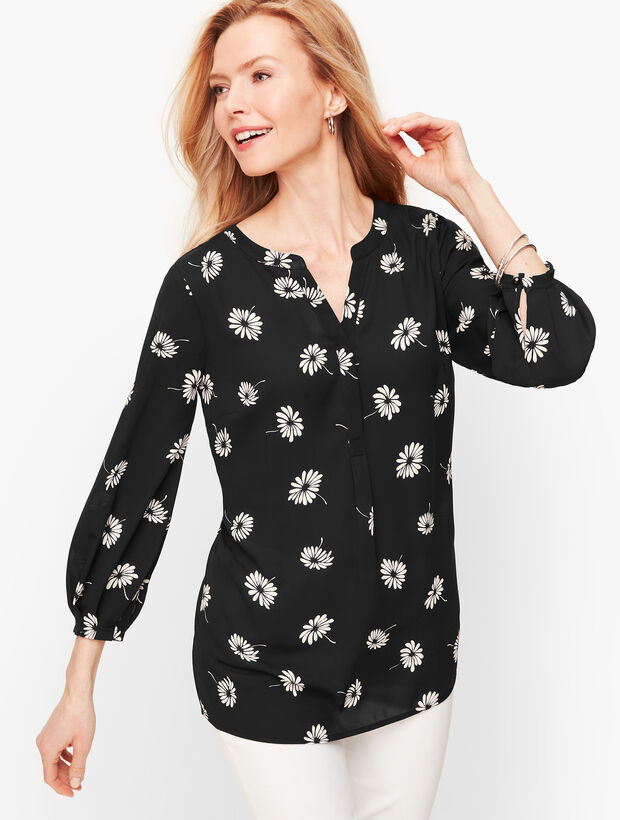 Pleated Sleeve Popover - Floral