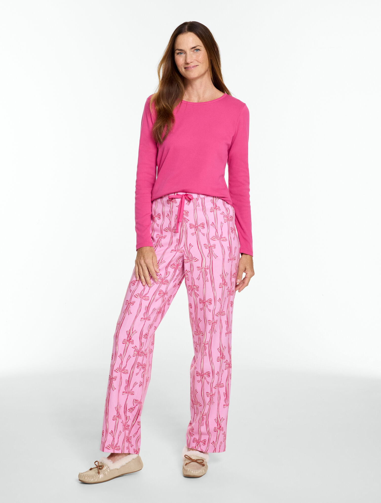 Cotton Flannel  Pajama Set - Ribbons &amp; Bows