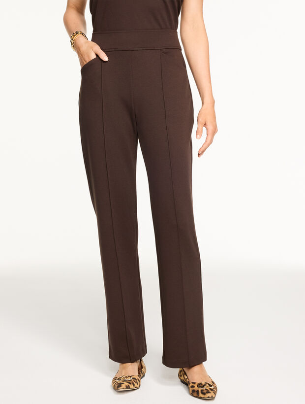 Passport Ponte Pintuck Straight Leg Pants