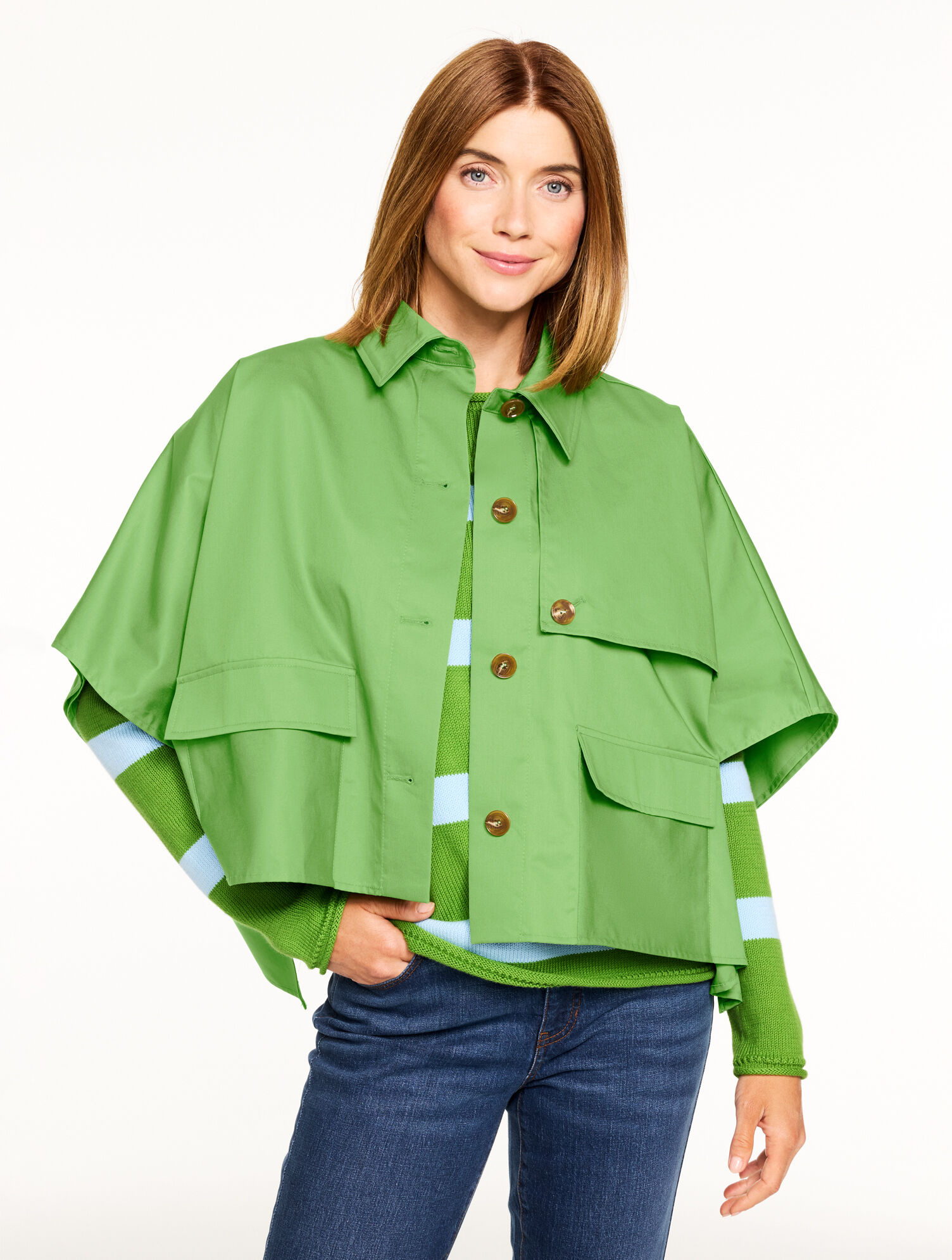 Plus Size Short Trench Cape