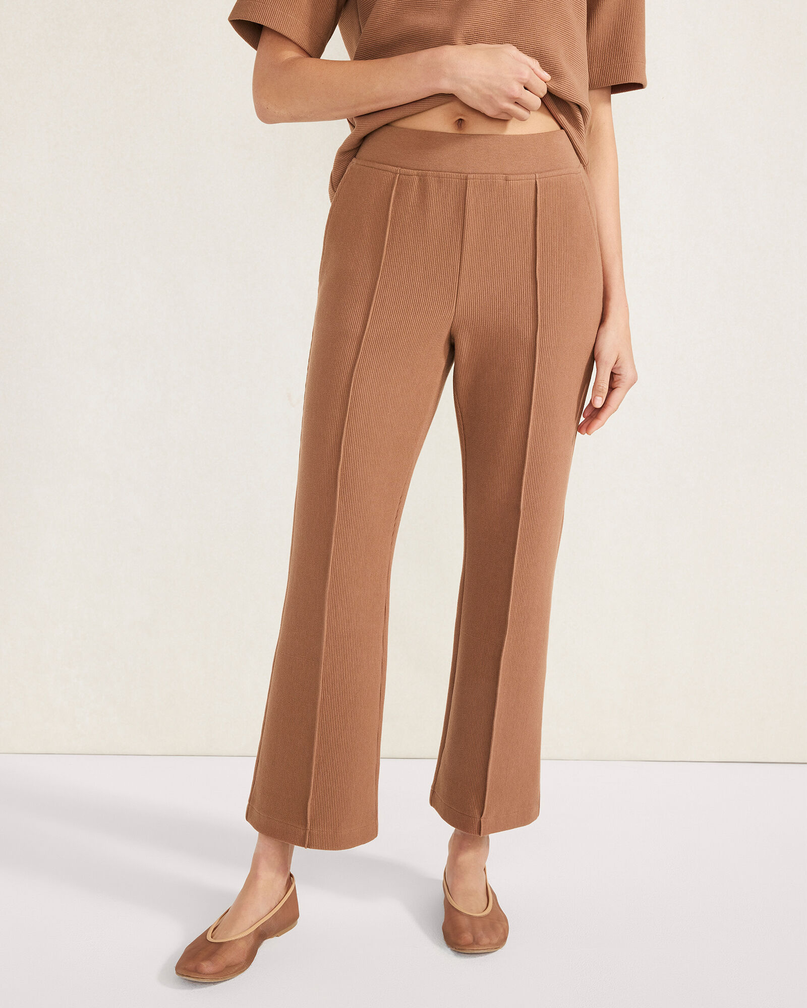 adamasKronos】 COATING FLARE PANTS