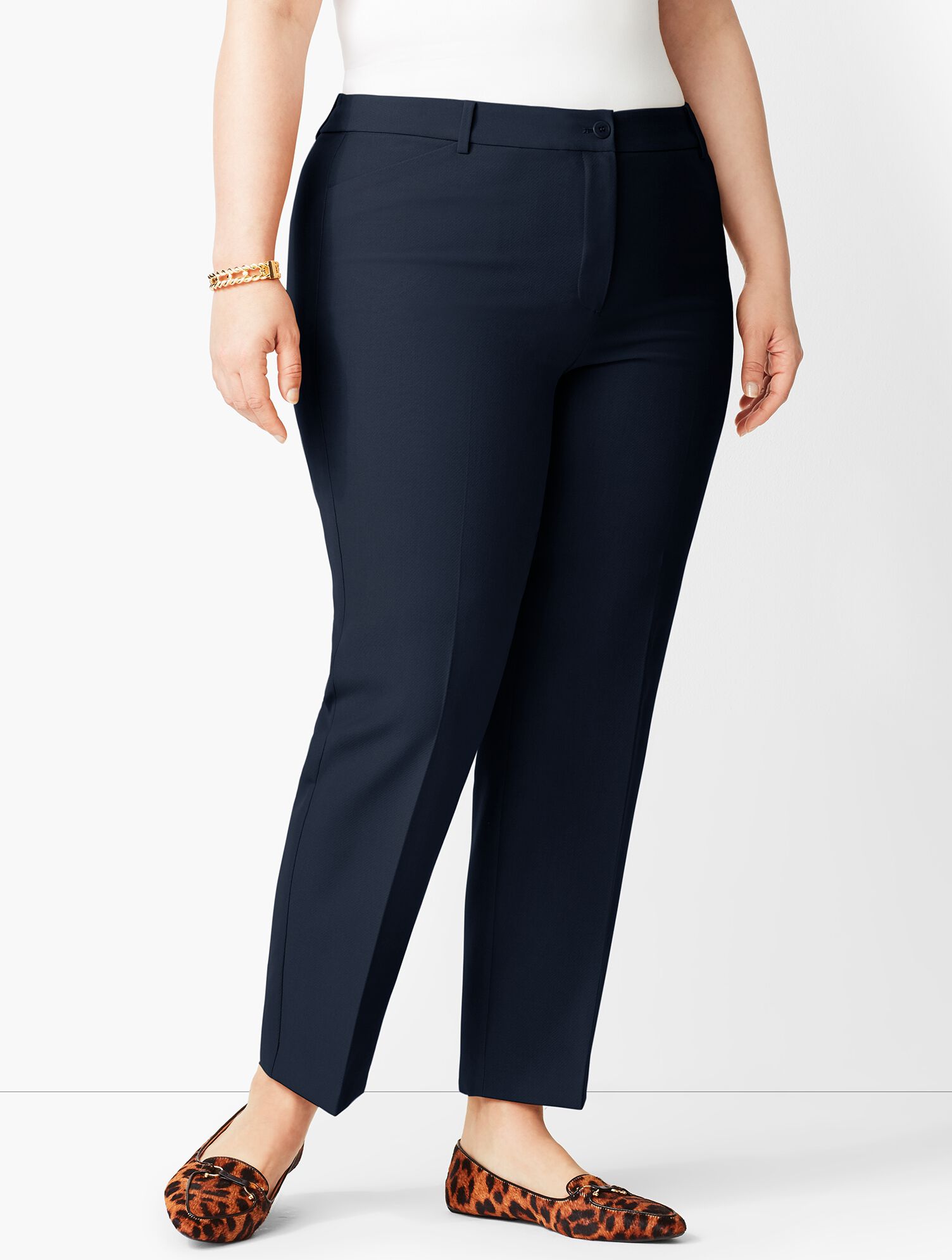 Plus Size High-Waist Tailored Ankle Pant