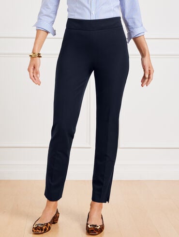 Women's Petite - Talbots Chatham Cotton Bi-Stretch Slim Ankle Pants - Solid - Dark Blue - 4 Women's Petite - Talbots Chatham Cotton Bi-Stretch Slim Ankle Pants - Solid - Dark Blue - 4