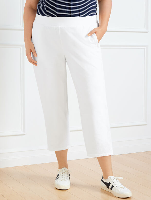 Cozy Crush Cropped Pants - White | Talbots