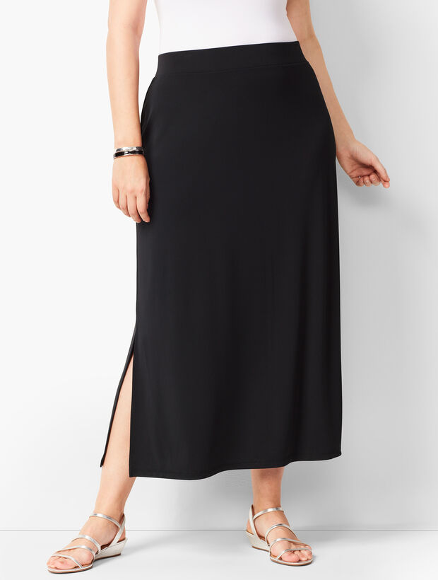 Plus-Size Knit Jersey Maxi Skirt
