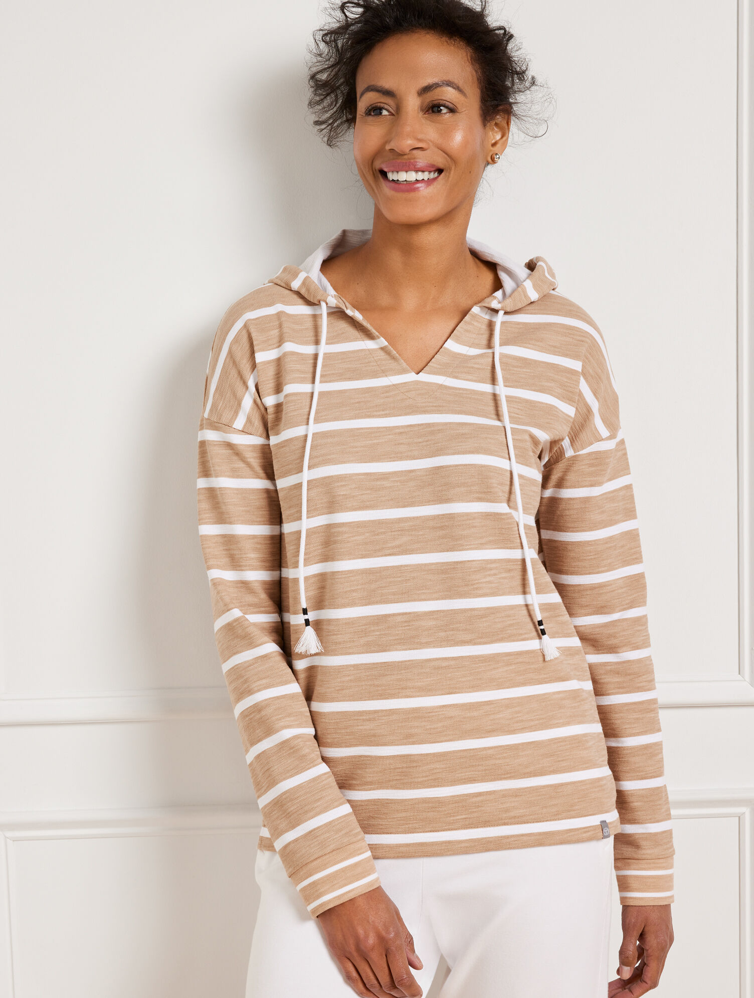 Robin Stripe Jersey Hooded Pullover