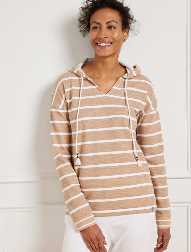 Robin Stripe Jersey Hooded Pullover