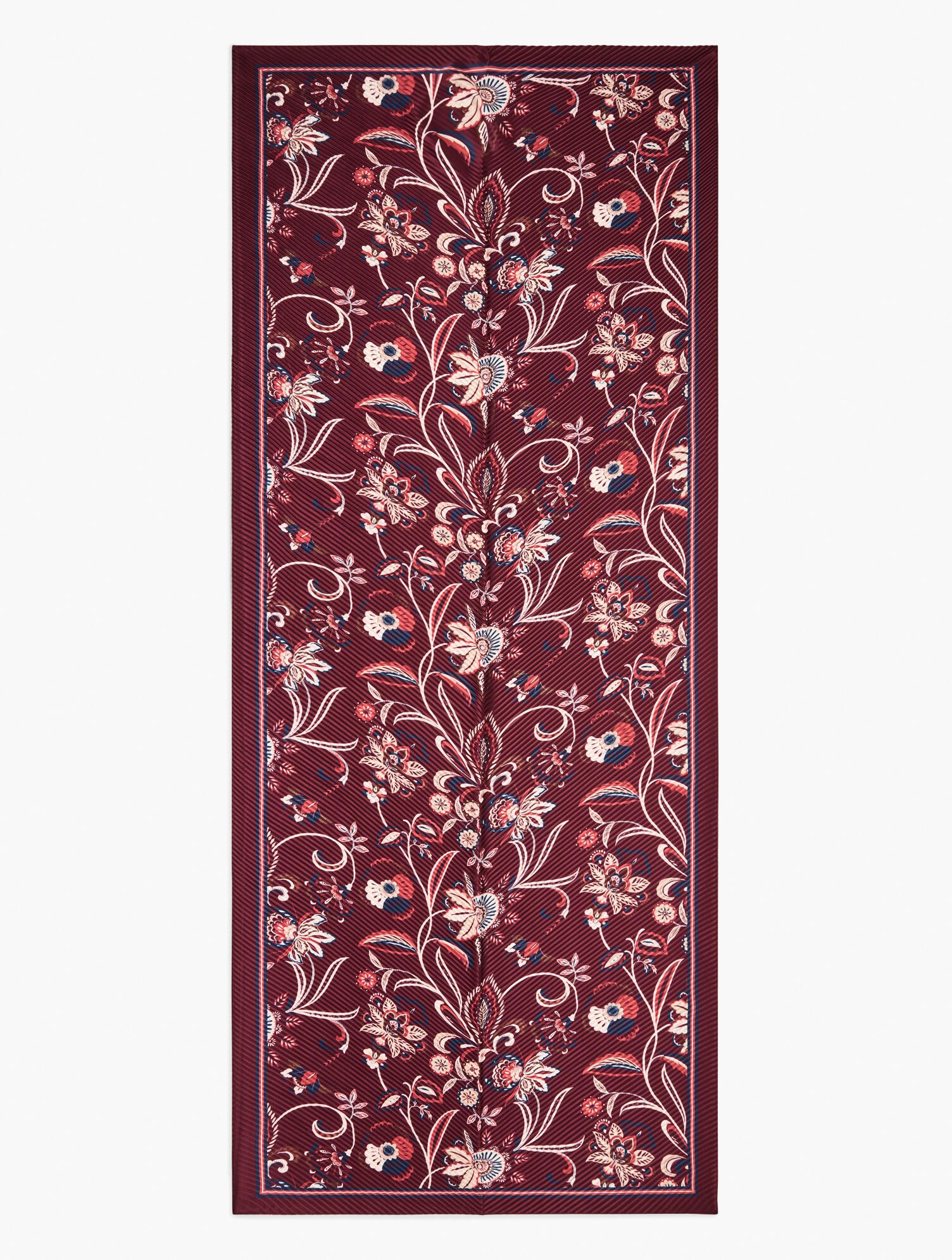 Echo Pleated Lively Floral Oblong Scarf