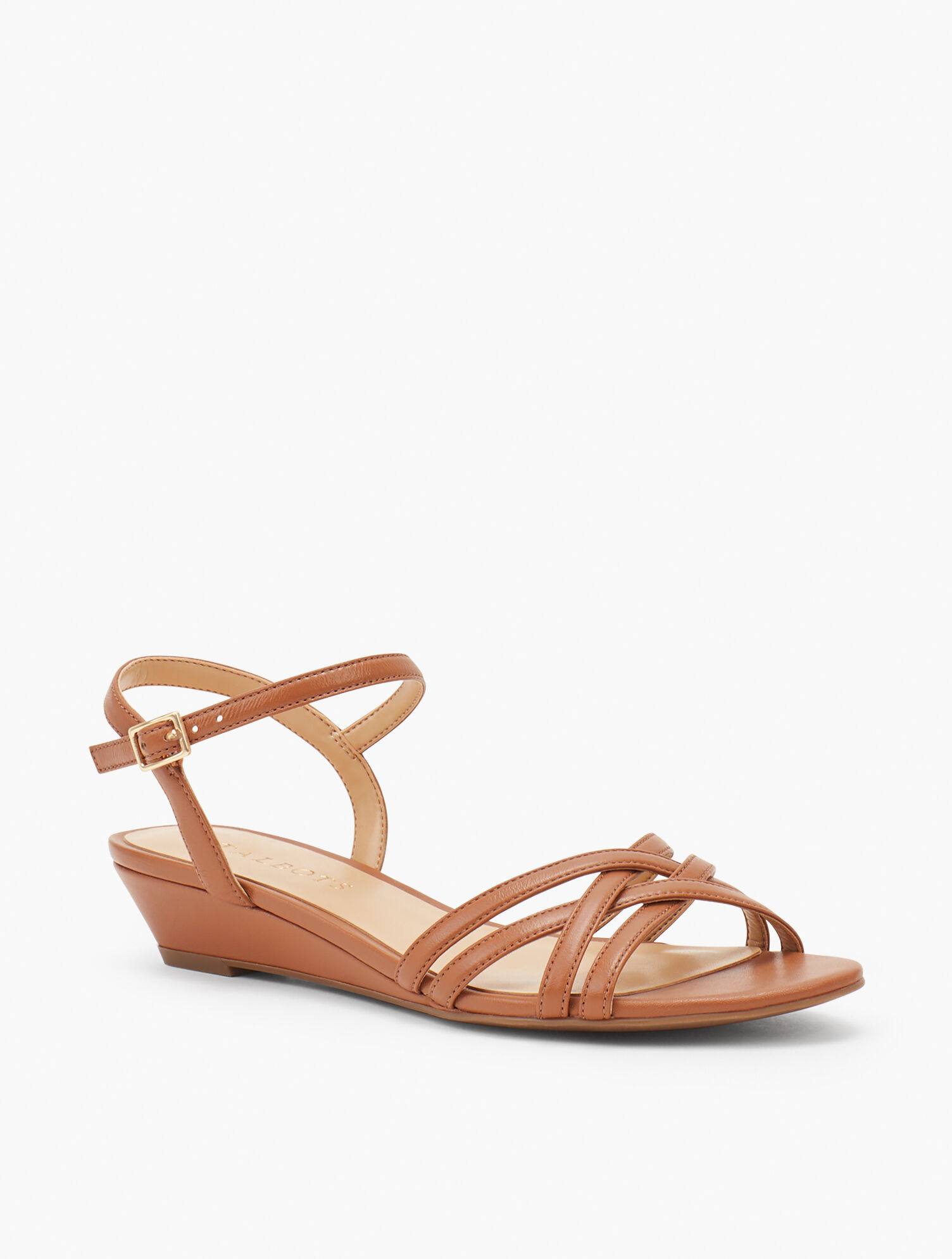 Capri Nappa Mini Wedge Sandals - Solid