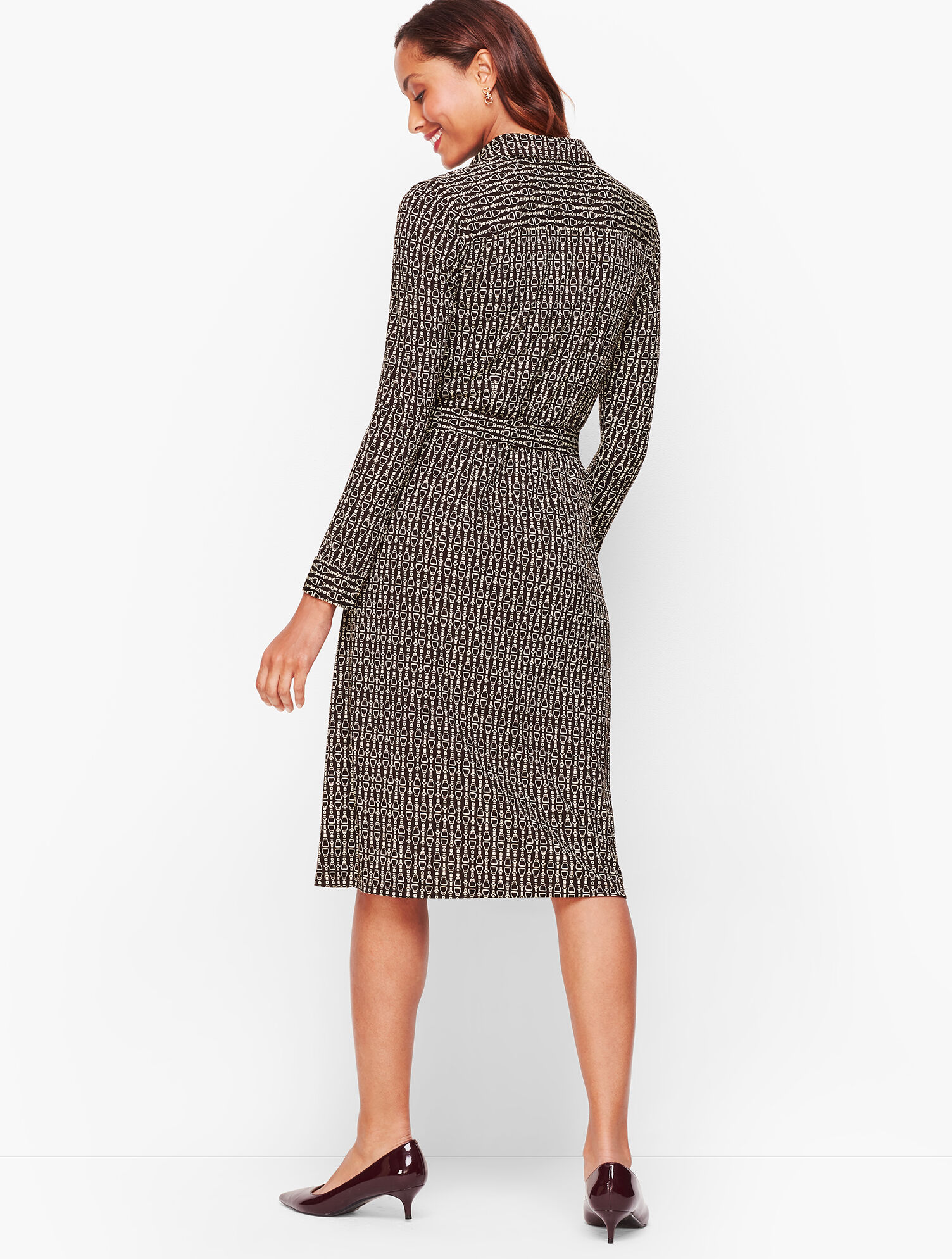Equestrian Print Jersey Shirtdress