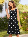 Flower Applique Fit-and-Flare Dress