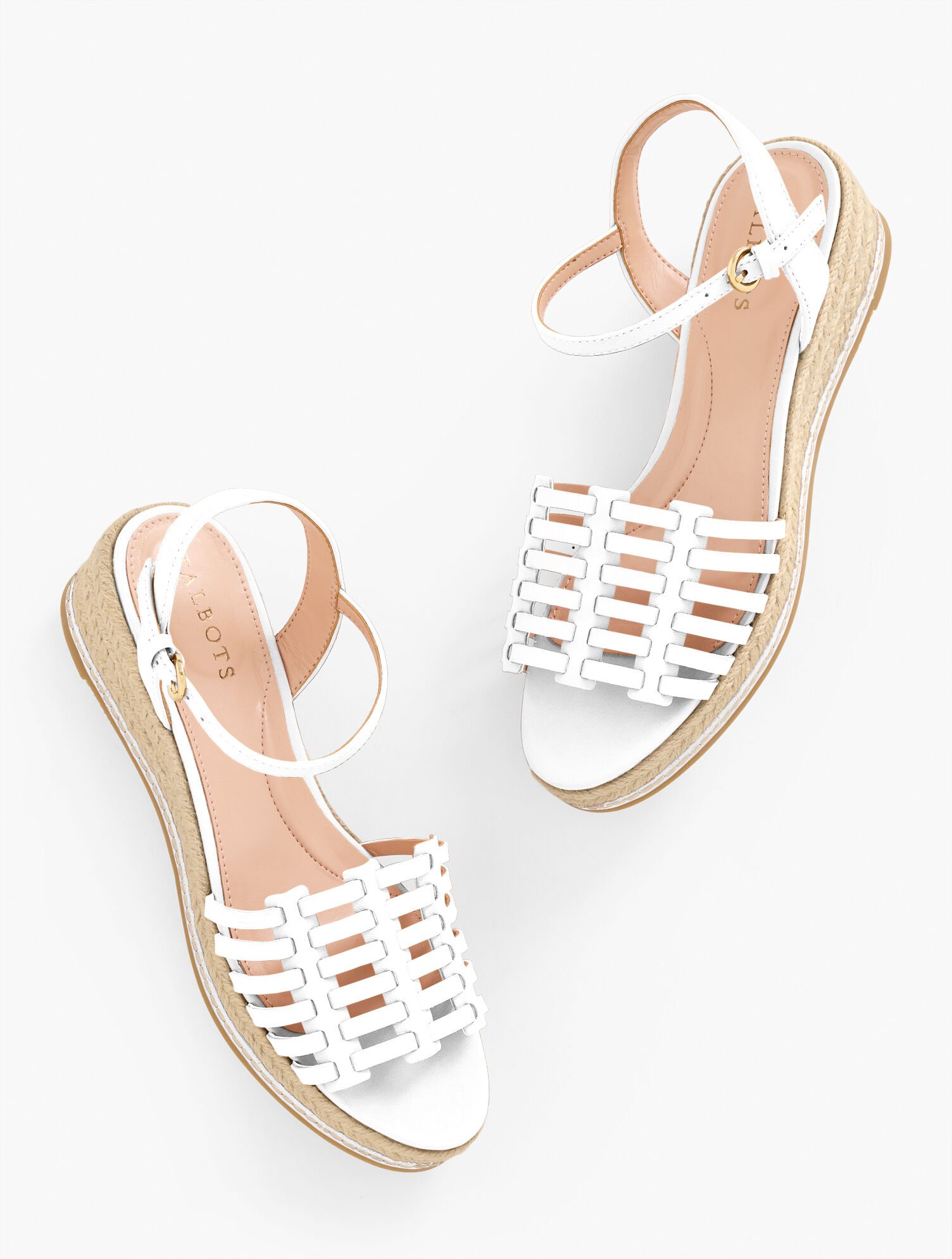 Pamela Woven Nappa Wedge Sandals