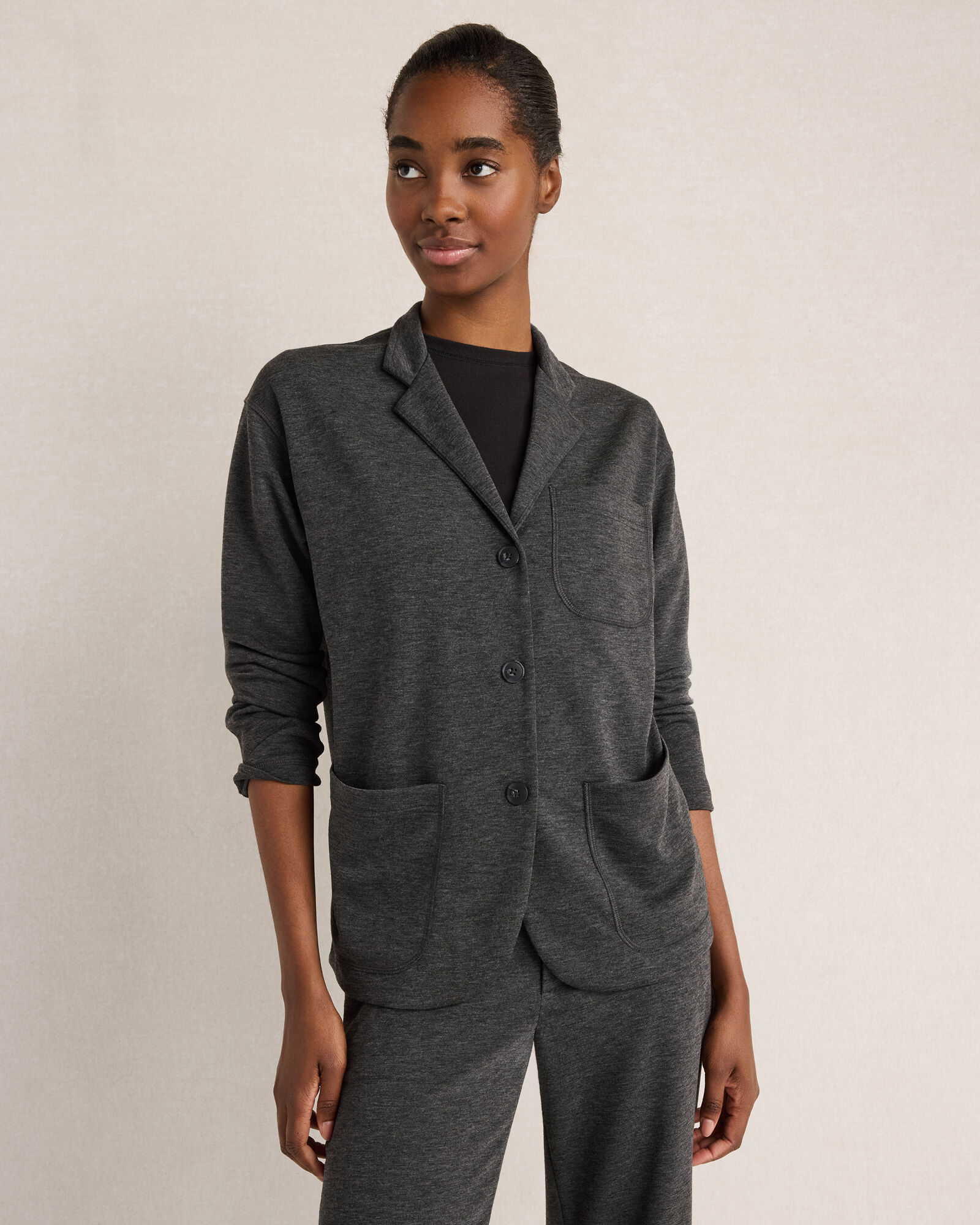 Soft Knit Collared Jacket