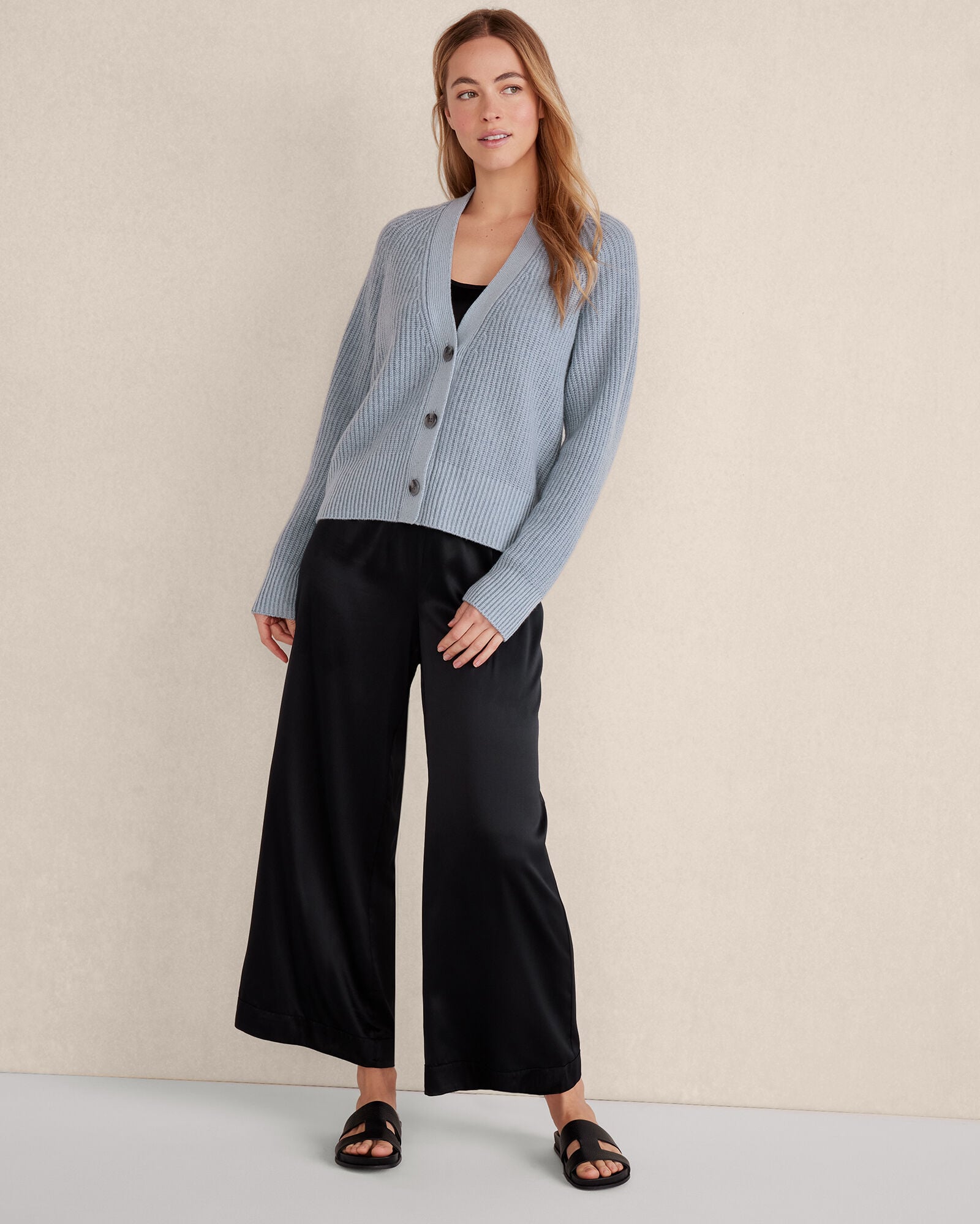 Plaited Cashmere Raglan Cardigan