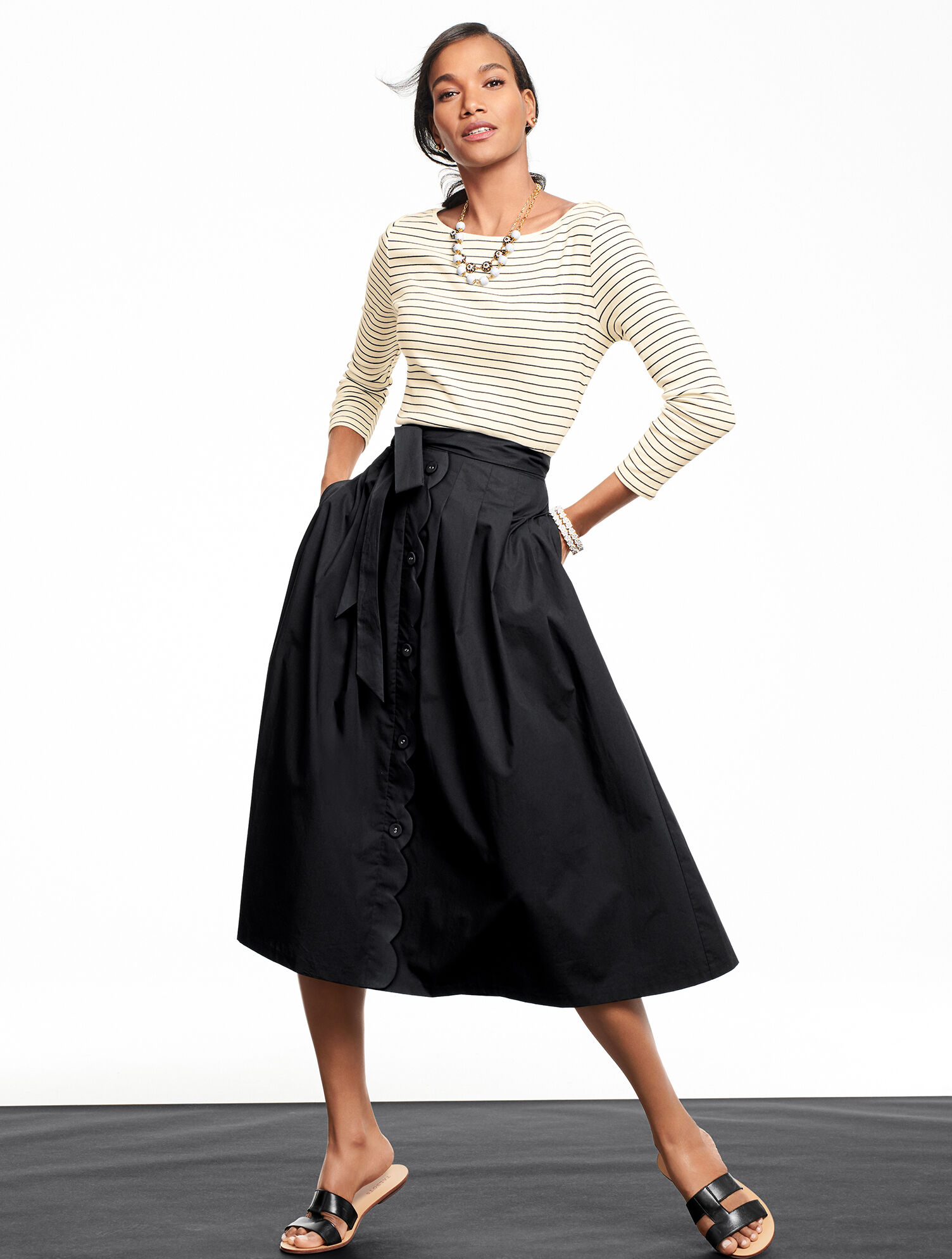 Classic Cotton Bateau Neck Tee