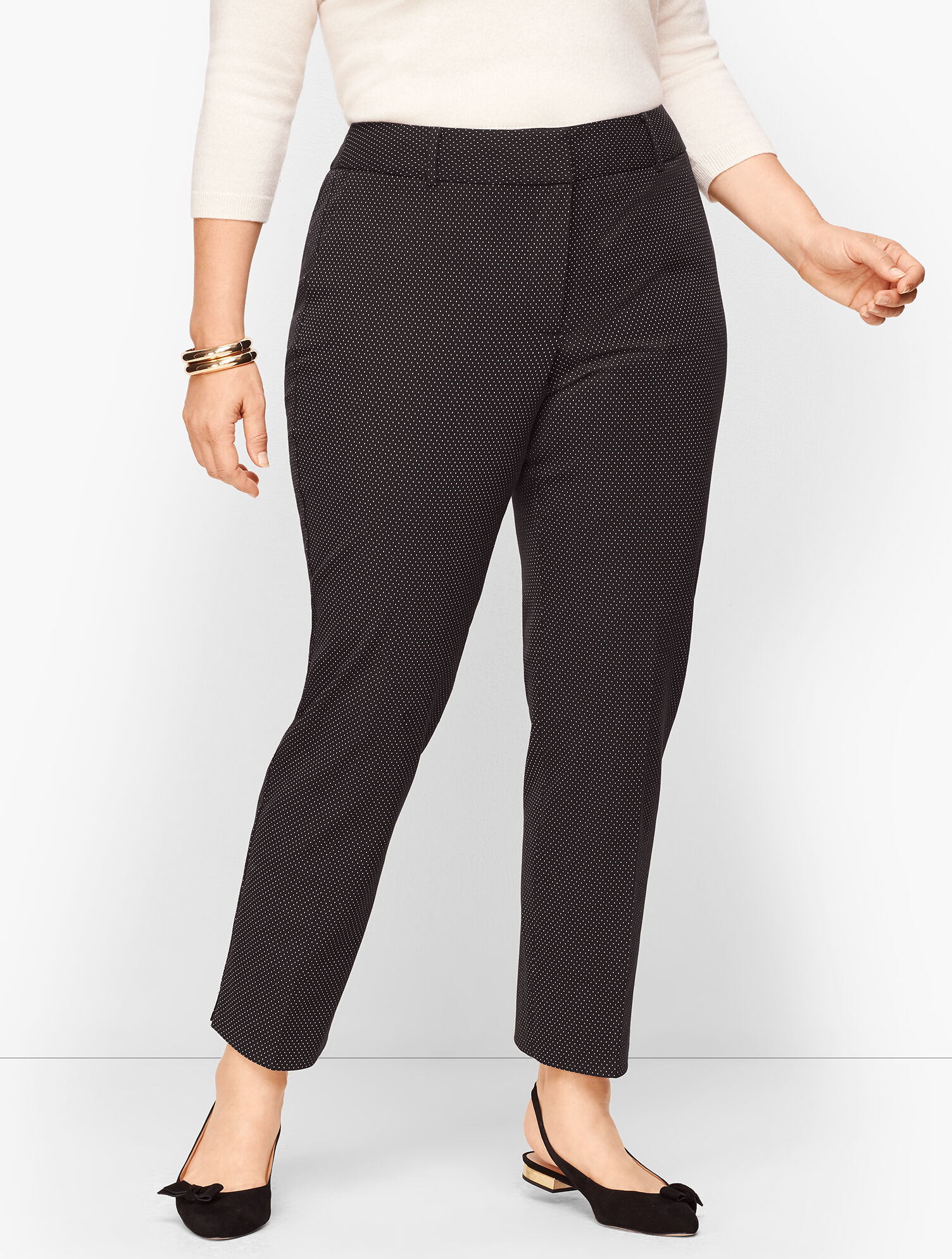 Plus Size Talbots High Waist Hampshire Ankle Pant - Dot