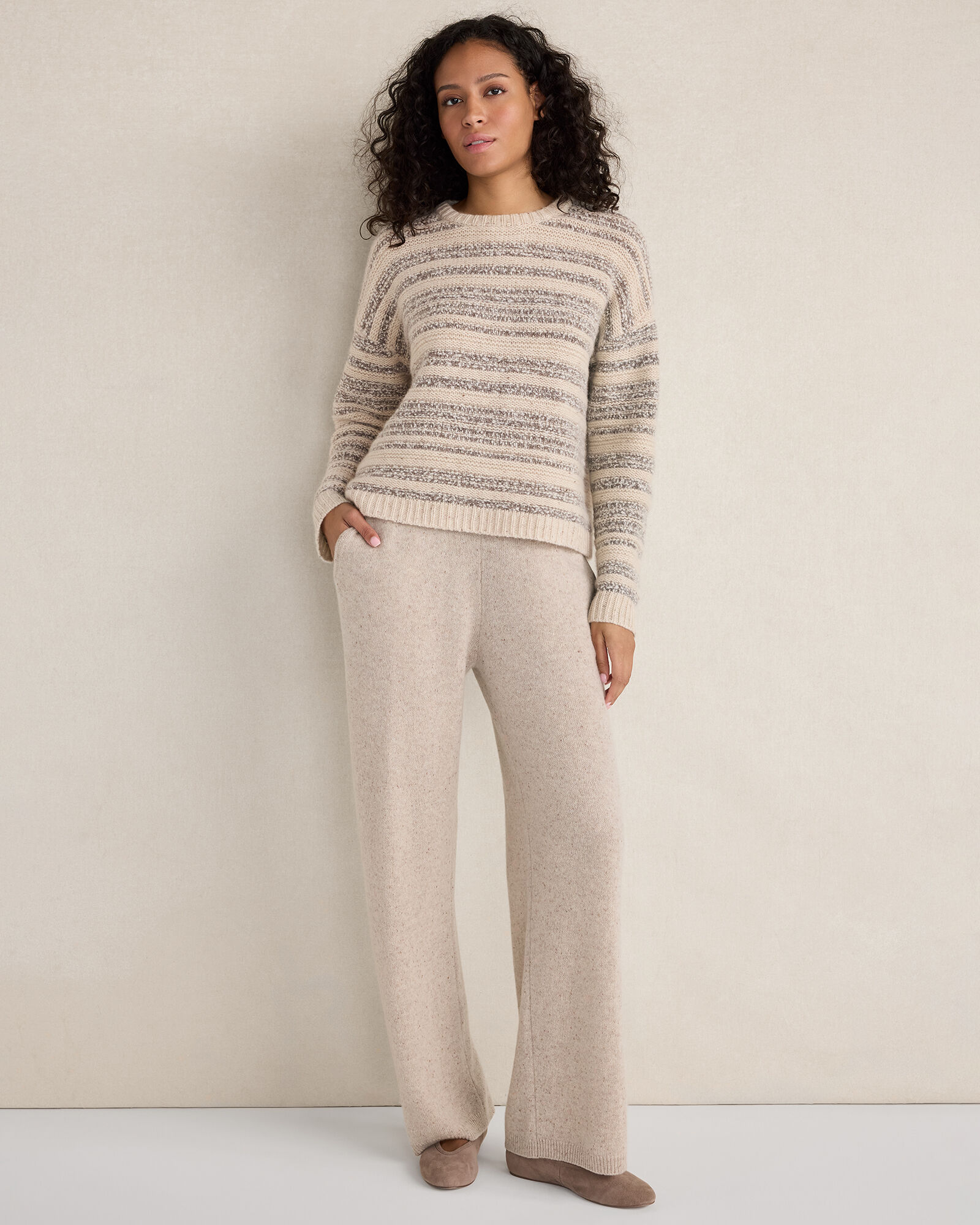 Cashmere Striped Crewneck