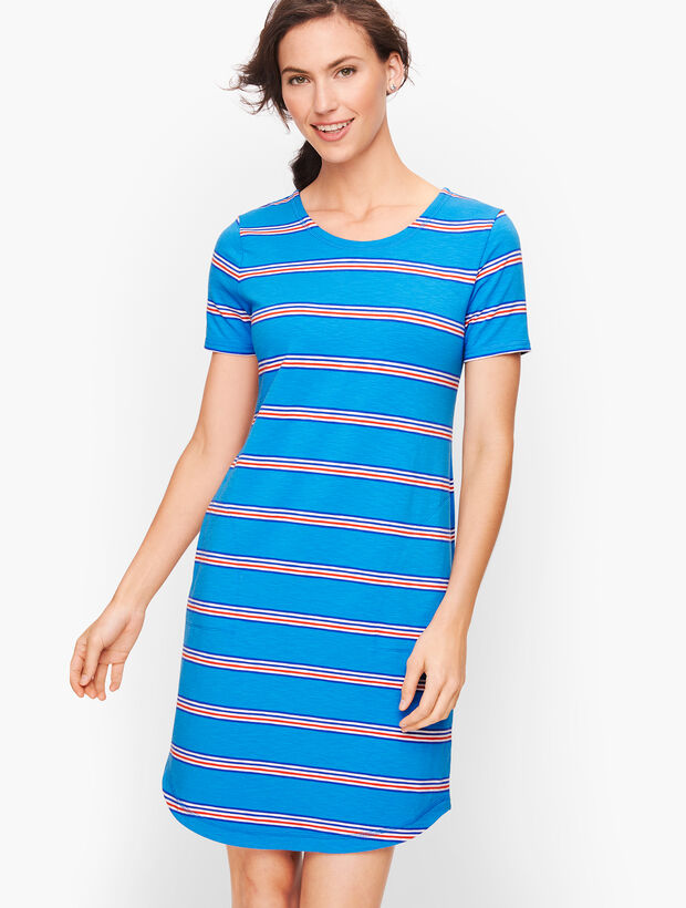 Ladder Back Stripe T-Shirt Dress