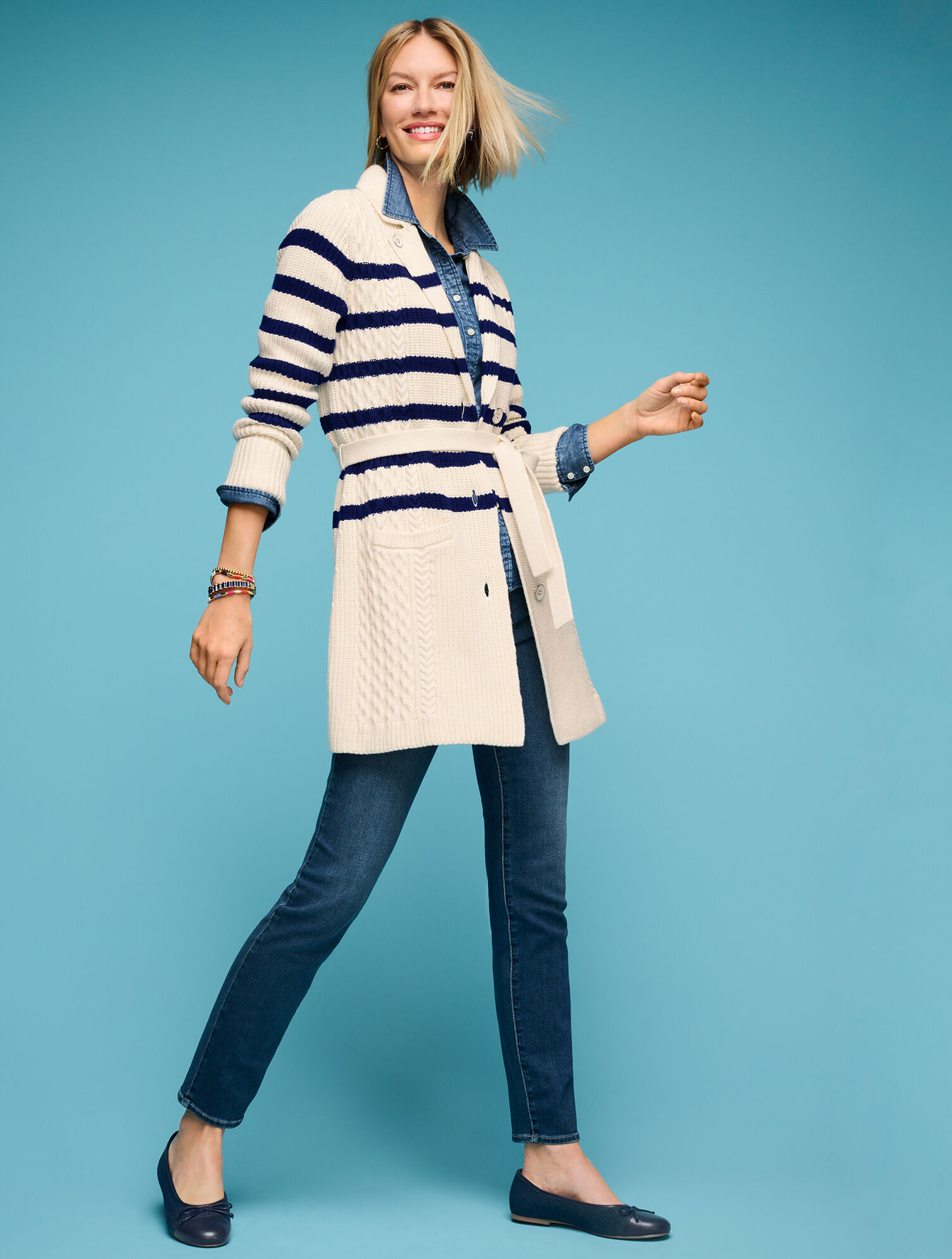 Blair Cap Toe Ballet Flats - Denim