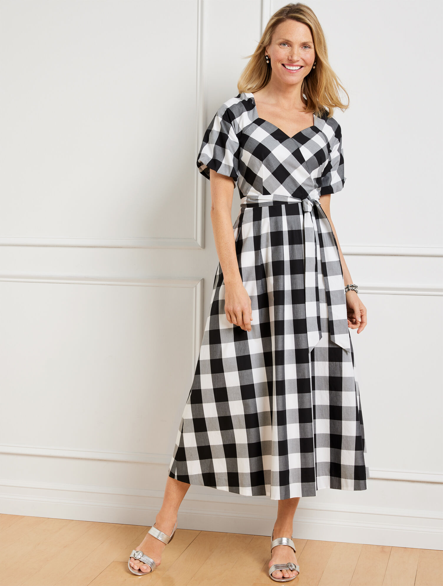 slim fit dress slacks Prosperina Lottie Drindl Mini Dress In Red Gingham main image 0