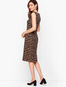 Jacquard Cheetah Print Sheath Dress
