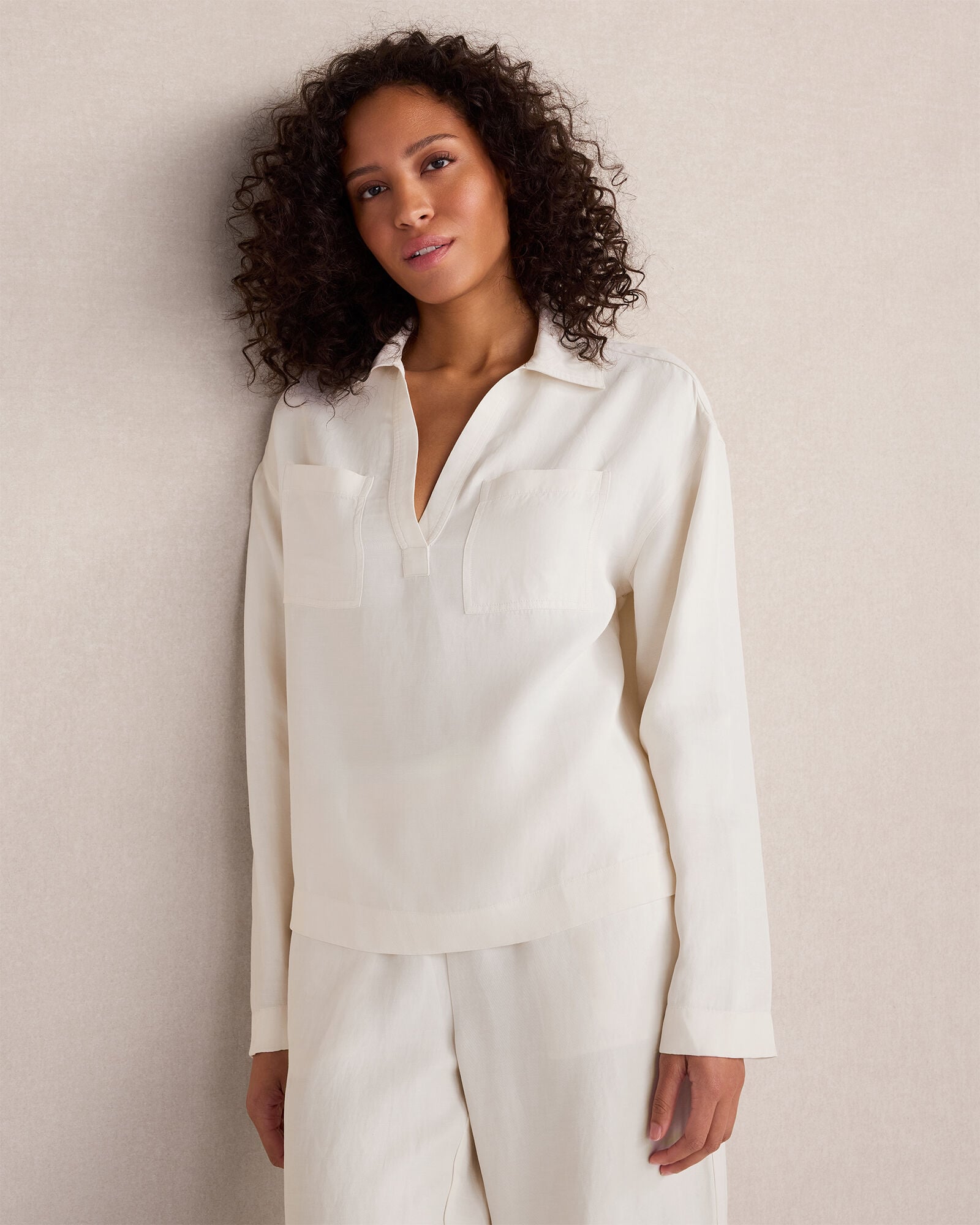Viscose Linen Boxy Top