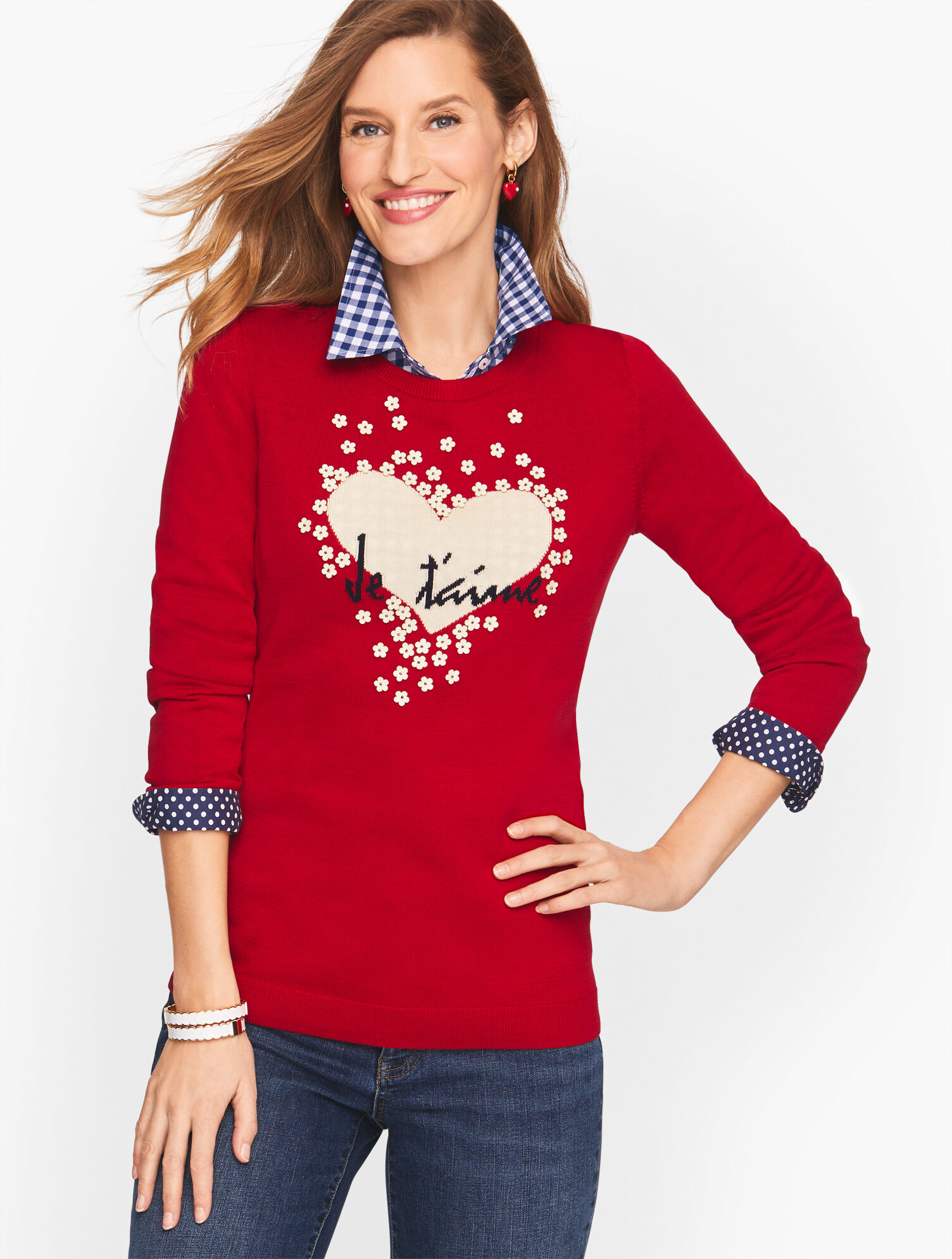 Embellished Heart Sweater Talbots