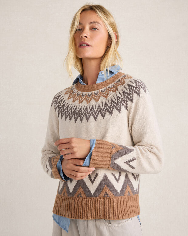 Cotton Blend Fair Isle Sweater
