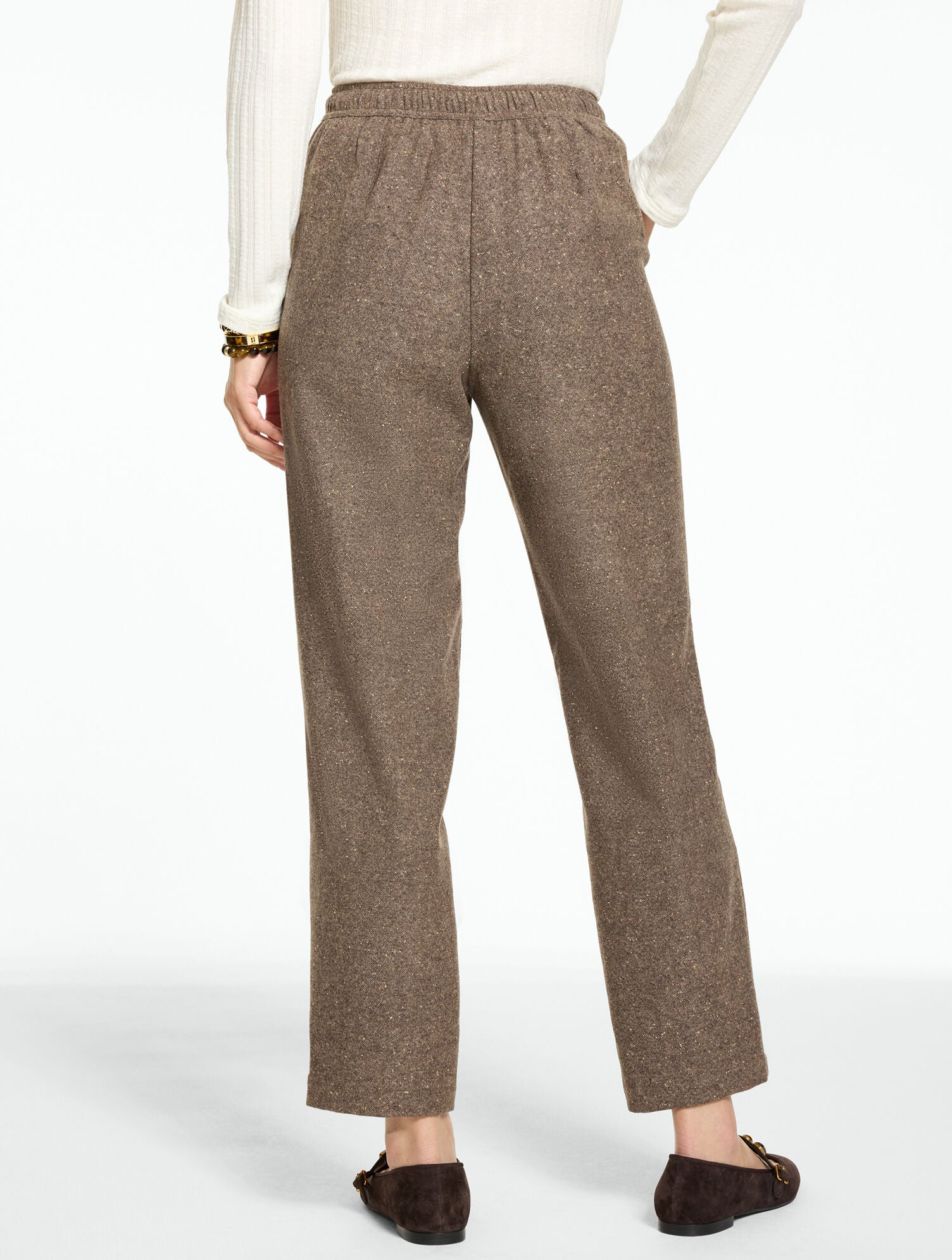 Tapered Ankle Pull-On Pants - Donegal Tweed - thumbnail 3