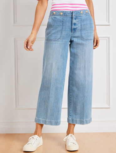 Crop Wide Leg Jeans - Cornelia Wash